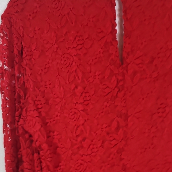 Miami Lace Long Sleeve Romper Size S Red Vamp Witchy Whimsigoth Bell Sleeve Y2K - Picture 7 of 11